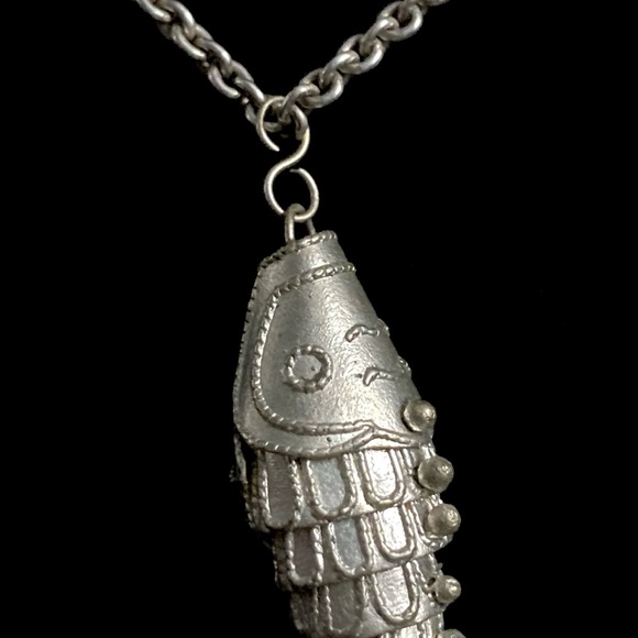 Vintage Articulated Fish Pendant | Jointed Moving Fish | 16" 925 Necklace - Picture 7 of 11